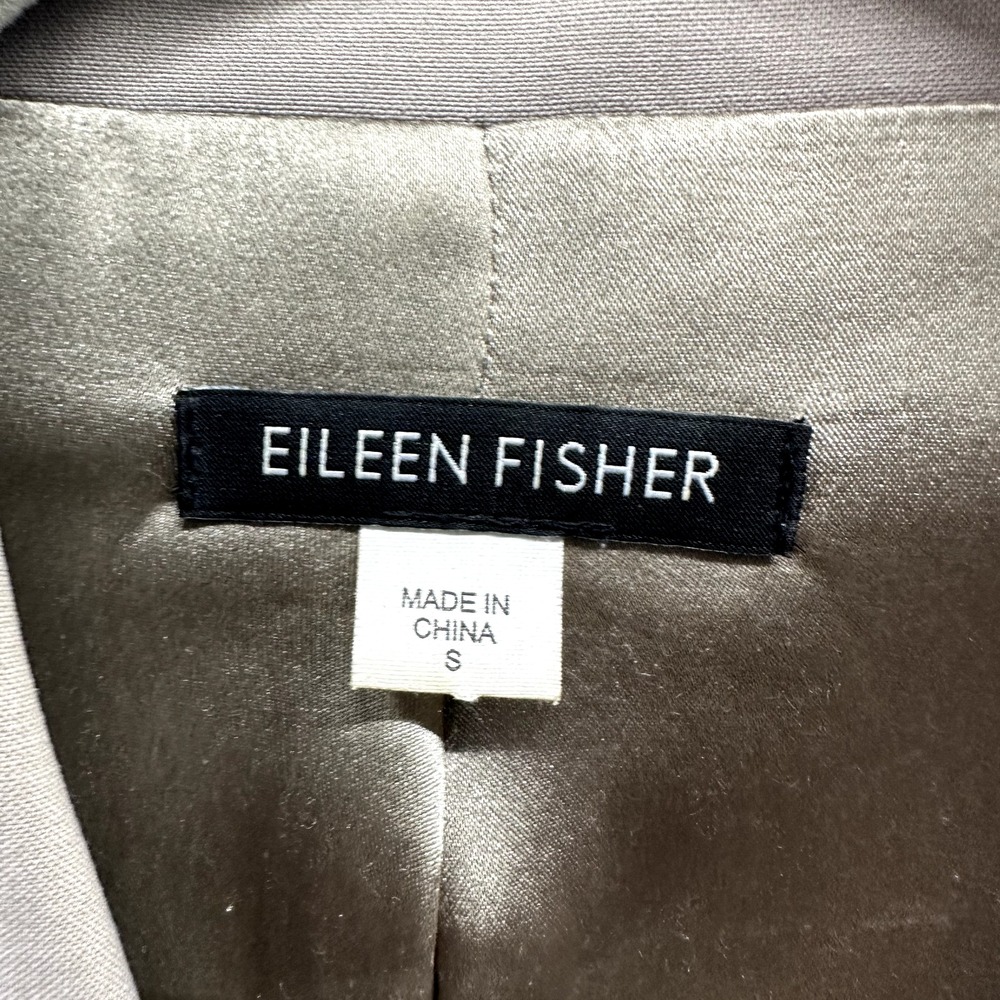Eileen Fisher Blazer Jacket Women Small Gray 3 Button Notch Lapel Office Career - Picture 12 of 13